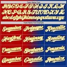 Load image into Gallery viewer, Custom Royal White Red-Gold Authentic Gradient Fashion Baseball Jersey
