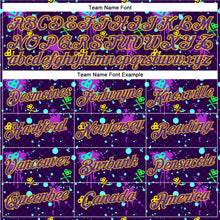 Load image into Gallery viewer, Custom Graffiti Pattern Gold-Purple 3D Clashing Colors Paint-Splatter Performance T-Shirt
