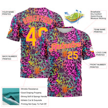 Load image into Gallery viewer, Custom Graffiti Pattern Gold-Pink 3D Colorful Leopard Performance T-Shirt
