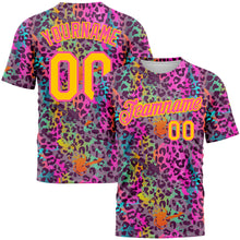 Load image into Gallery viewer, Custom Graffiti Pattern Gold-Pink 3D Colorful Leopard Performance T-Shirt
