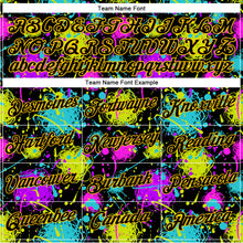 Load image into Gallery viewer, Custom Graffiti Pattern Black-Gold 3D Neon Splatter Performance T-Shirt
