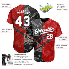 Load image into Gallery viewer, Custom Graffiti Pattern White Black-Gray 3D Scratch Authentic Baseball Jersey
