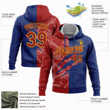 Load image into Gallery viewer, Custom Stitched Graffiti Pattern Red Royal-Gold 3D Scratch Sports Pullover Sweatshirt Hoodie
