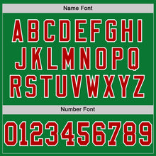 Load image into Gallery viewer, Custom Grass Green Red-White Mesh Authentic Throwback Football Jersey

