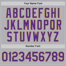 Load image into Gallery viewer, Custom Gray Purple-Old Gold Mesh Authentic Throwback Baseball Jersey
