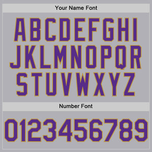 Custom Gray Purple-Old Gold Mesh Authentic Throwback Baseball Jersey