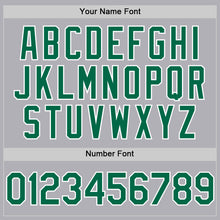 Load image into Gallery viewer, Custom Gray Kelly Green-Black Mesh Authentic Throwback Baseball Jersey
