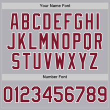 Load image into Gallery viewer, Custom Gray Crimson-White Mesh Authentic Throwback Baseball Jersey
