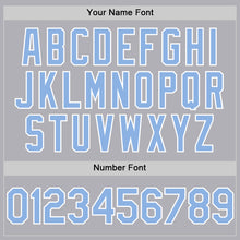 Load image into Gallery viewer, Custom Gray Light Blue-White Mesh Authentic Throwback Baseball Jersey
