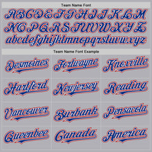 Load image into Gallery viewer, Custom Gray Royal-Red Mesh Authentic Throwback Baseball Jersey
