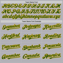 Load image into Gallery viewer, Custom Gray Green-Gold Mesh Authentic Throwback Baseball Jersey
