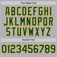 Load image into Gallery viewer, Custom Gray Green-Gold Mesh Authentic Throwback Baseball Jersey
