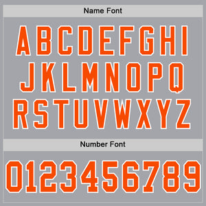 Custom Gray Orange-White Mesh Authentic Throwback Football Jersey