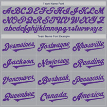 Load image into Gallery viewer, Custom Gray Purple-Red Authentic Baseball Jersey
