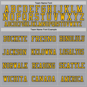 Custom Gray Gold-White Mesh Authentic Football Jersey