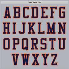 Load image into Gallery viewer, Custom Gray Navy-Orange Authentic Baseball Jersey
