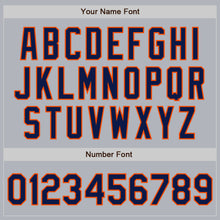 Load image into Gallery viewer, Custom Gray Navy-Orange Authentic Baseball Jersey
