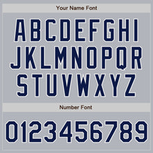 Load image into Gallery viewer, Custom Gray Navy-White Authentic Baseball Jersey

