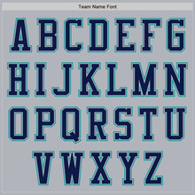 Load image into Gallery viewer, Custom Gray Navy-Teal Authentic Baseball Jersey
