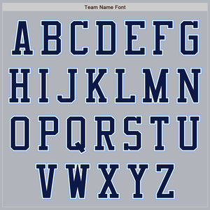 Custom Gray Navy-Light Blue Authentic Baseball Jersey
