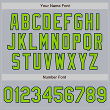 Load image into Gallery viewer, Custom Gray Neon Green-Navy Authentic Baseball Jersey
