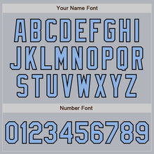 Load image into Gallery viewer, Custom Gray Light Blue-Black Authentic Baseball Jersey
