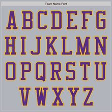 Load image into Gallery viewer, Custom Gray Purple-Gold Authentic Baseball Jersey
