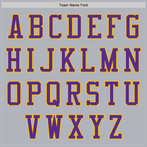 Custom Gray Purple-Gold Authentic Baseball Jersey