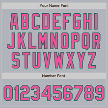 Load image into Gallery viewer, Custom Gray Pink-Kelly Green Authentic Baseball Jersey
