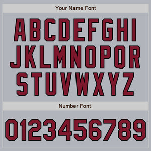 Custom Gray Crimson-Black Authentic Baseball Jersey