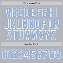 Load image into Gallery viewer, Custom Gray Light Blue-White Authentic Baseball Jersey
