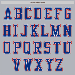 Custom Gray Royal-Red Authentic Baseball Jersey