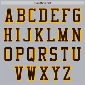 Custom Gray Brown-Gold Authentic Baseball Jersey