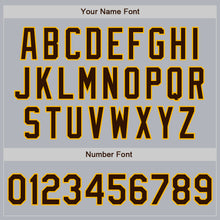 Load image into Gallery viewer, Custom Gray Brown-Gold Authentic Baseball Jersey
