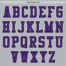 Load image into Gallery viewer, Custom Gray Purple-Black Authentic Baseball Jersey
