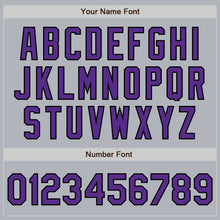 Load image into Gallery viewer, Custom Gray Purple-Black Authentic Baseball Jersey

