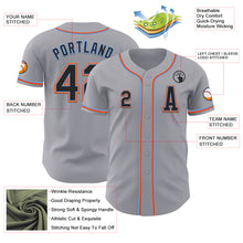 Load image into Gallery viewer, Custom Gray Black Powder Blue-Orange Authentic Baseball Jersey
