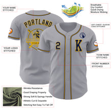 Load image into Gallery viewer, Custom Gray Navy-Gold Authentic Baseball Jersey
