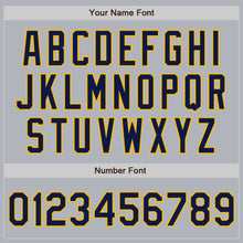 Load image into Gallery viewer, Custom Gray Navy-Gold Authentic Baseball Jersey
