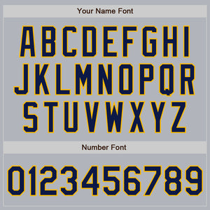 Custom Gray Navy-Gold Authentic Baseball Jersey