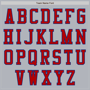 Custom Gray Red-Royal Authentic Baseball Jersey