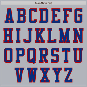 Custom Gray Royal-Red Authentic Baseball Jersey