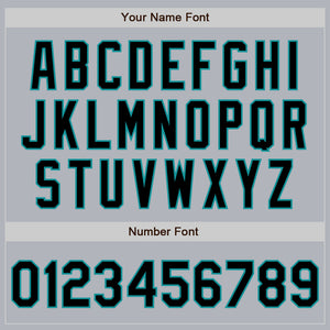 Custom Gray Black-Teal Authentic Baseball Jersey