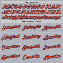 Load image into Gallery viewer, Custom Gray Orange-Royal Authentic Throwback Basketball Jersey
