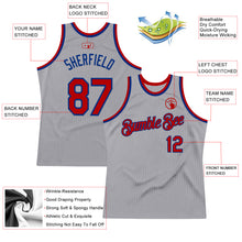 Load image into Gallery viewer, Custom Gray Red-Royal Authentic Throwback Basketball Jersey
