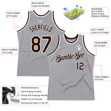 Load image into Gallery viewer, Custom Gray Brown-White Authentic Throwback Basketball Jersey
