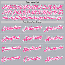 Load image into Gallery viewer, Custom Gray Pink-White Authentic Throwback Basketball Jersey
