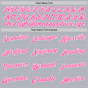 Custom Gray Pink-White Authentic Throwback Basketball Jersey