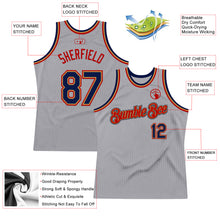 Load image into Gallery viewer, Custom Gray Navy Old Gold-Red Authentic Throwback Basketball Jersey

