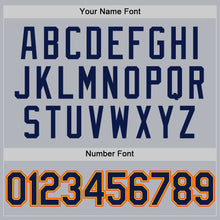 Load image into Gallery viewer, Custom Gray Navy Gold-Orange Authentic Throwback Basketball Jersey
